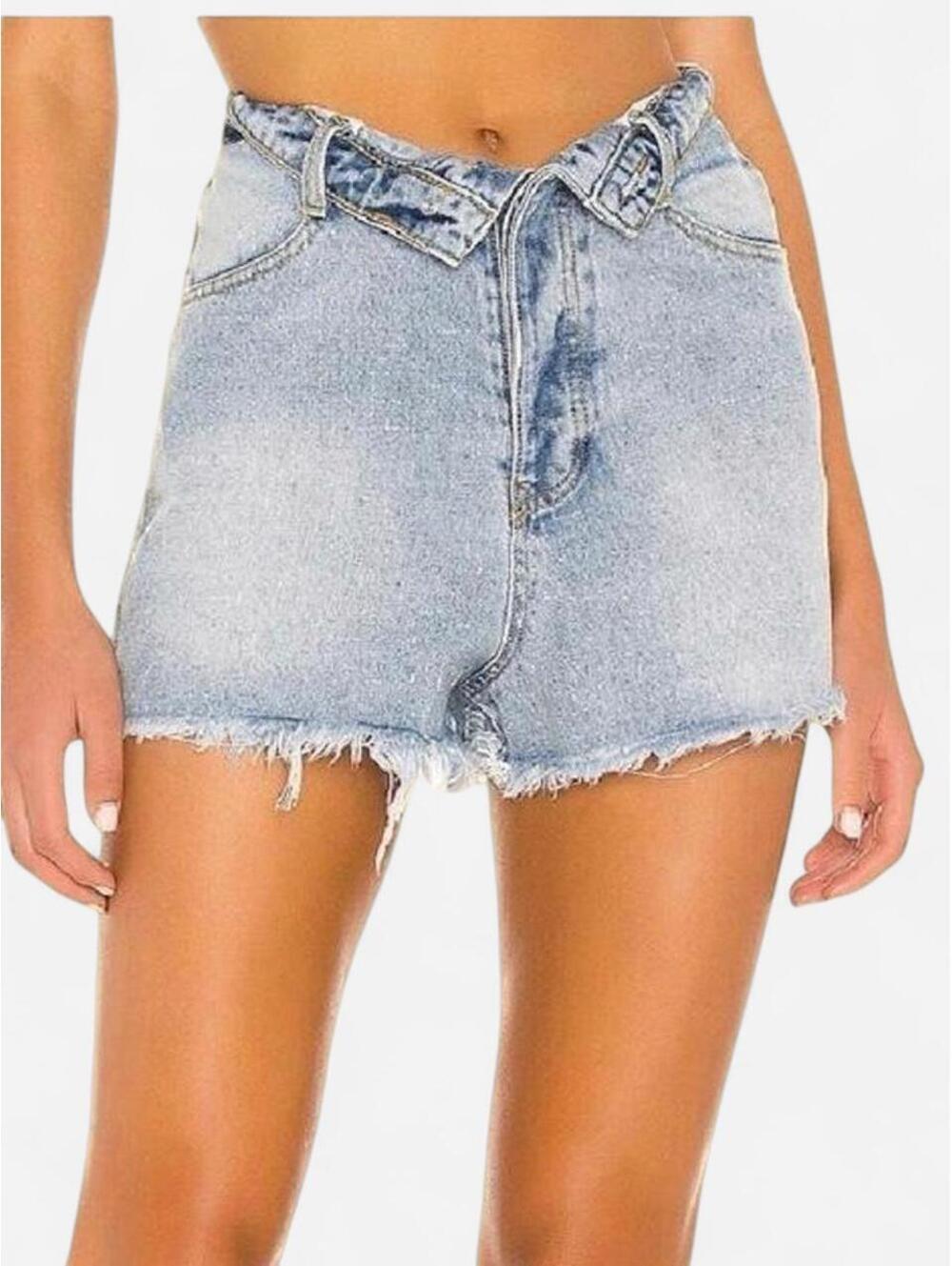 Superdown blue denim shorts